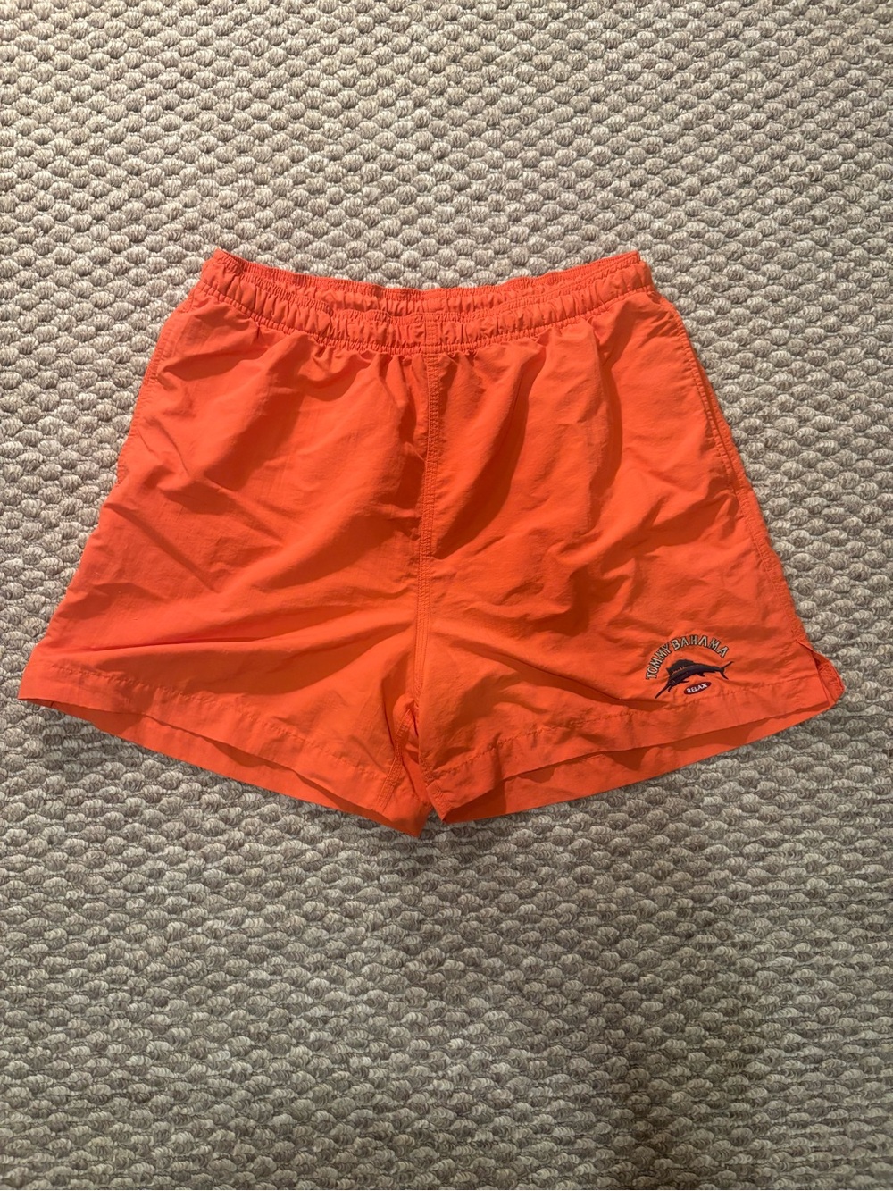 VINTAGE 90’s Tommy Bahama Relax Orange Swim Trunks Size Small Elastic Waist